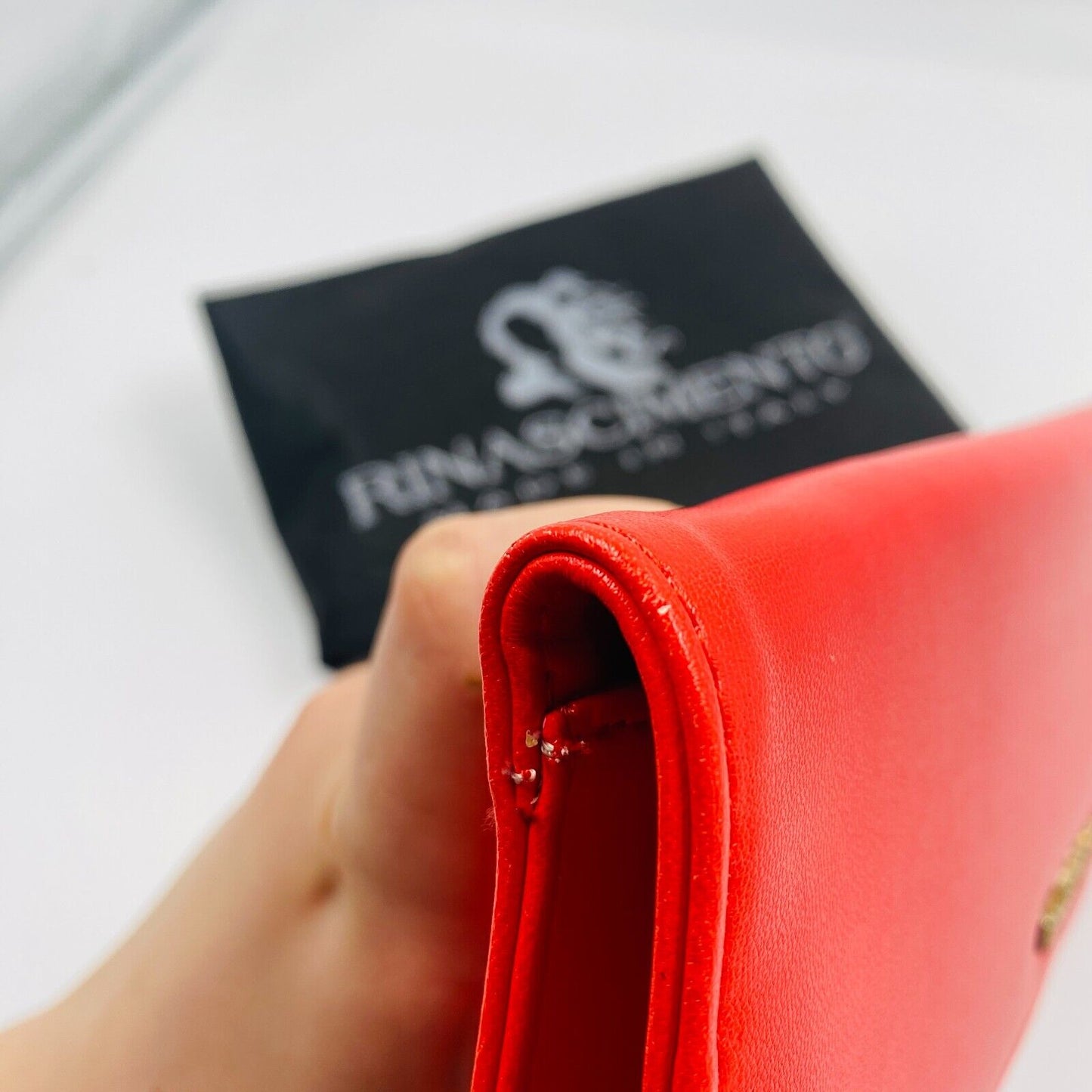 Rinascimento Red Eco Leather Clutch Bag