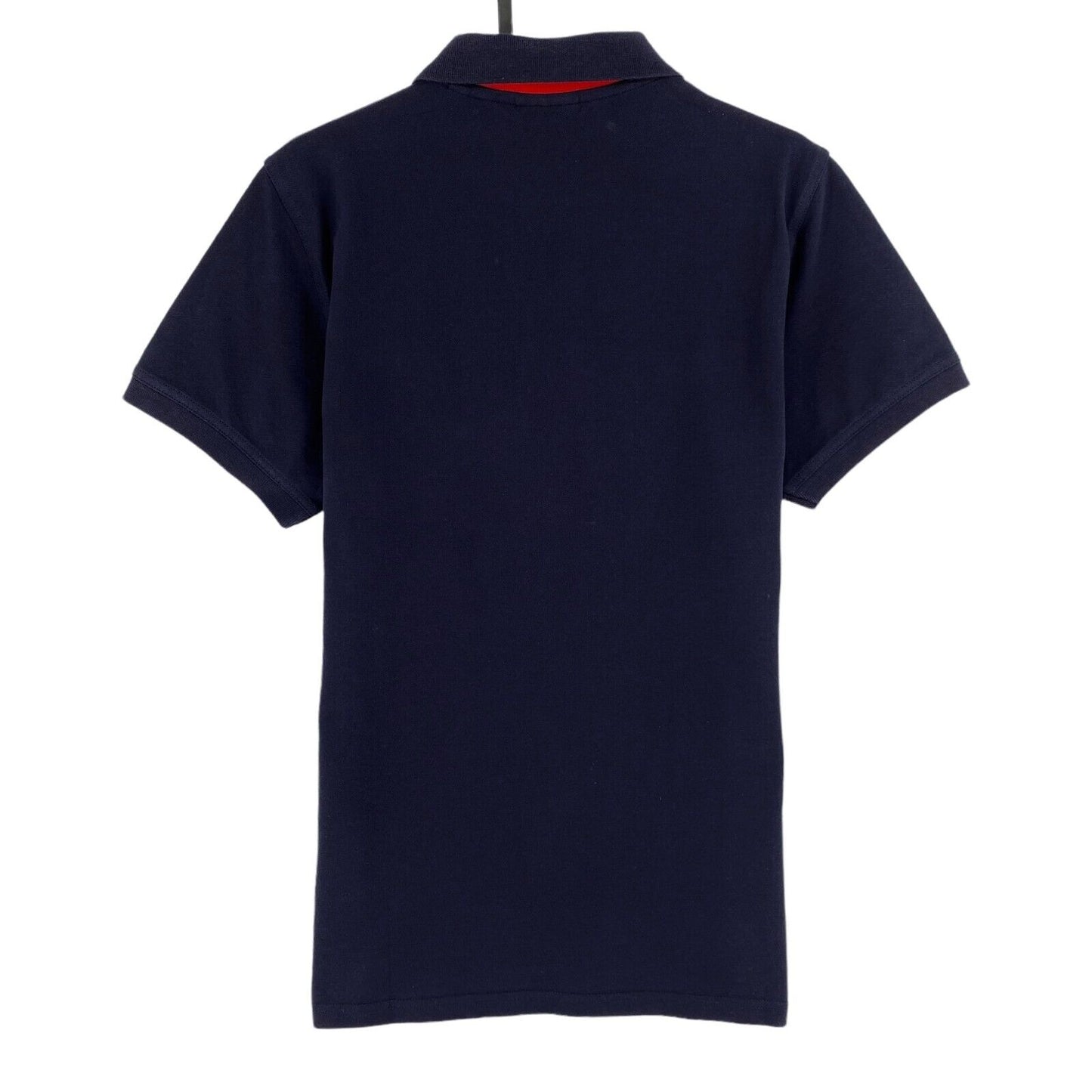 GANT, Marineblaues Piqué-Poloshirt mit kontrastierendem Kragen, Größe S