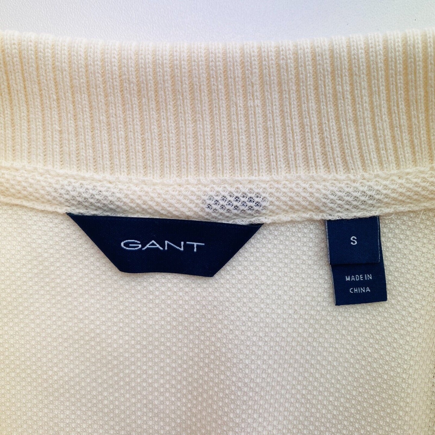 GANT Women Beige Short Sleeves Pique Polo Shirt Size S