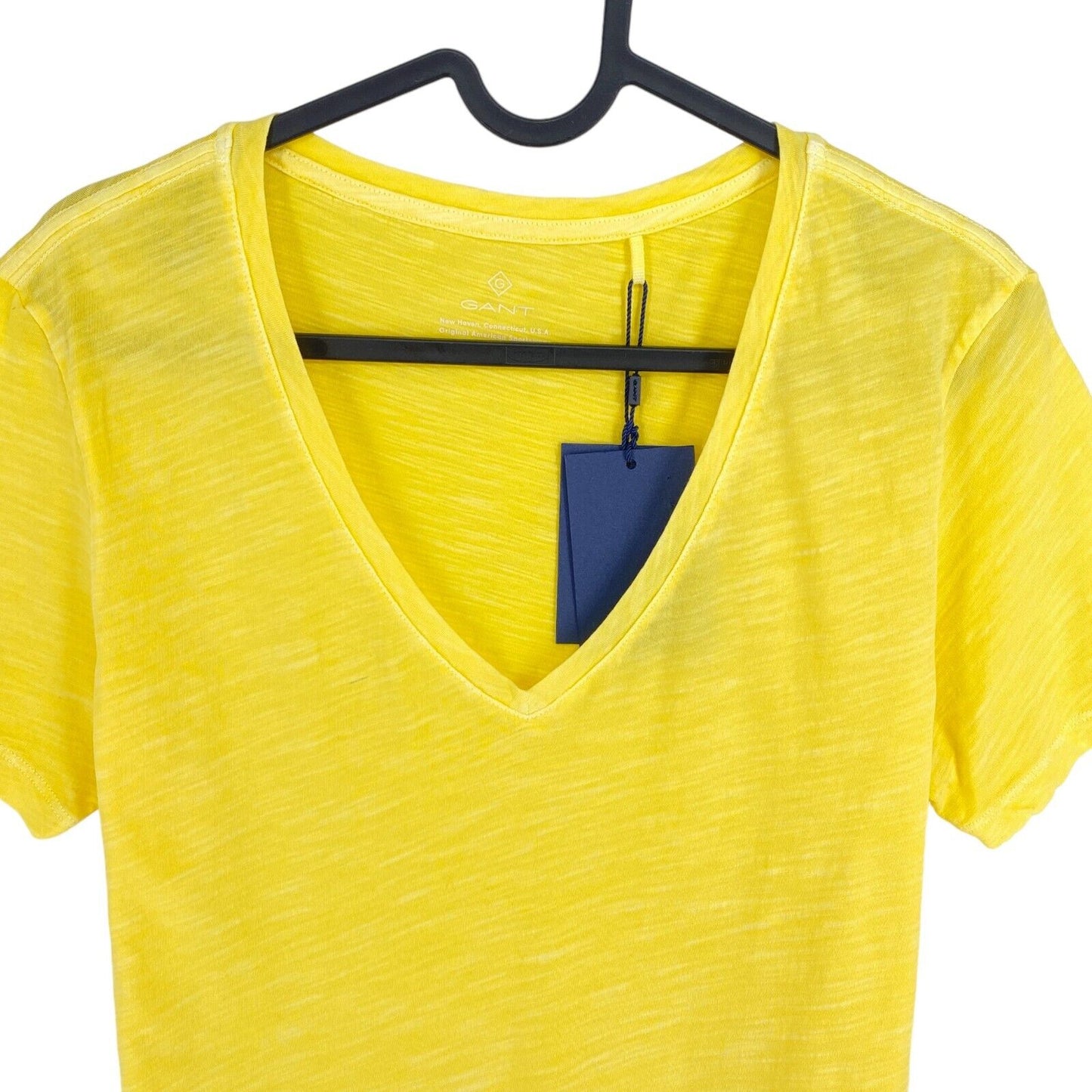 GANT T-shirt jaune délavé à col en V Taille S