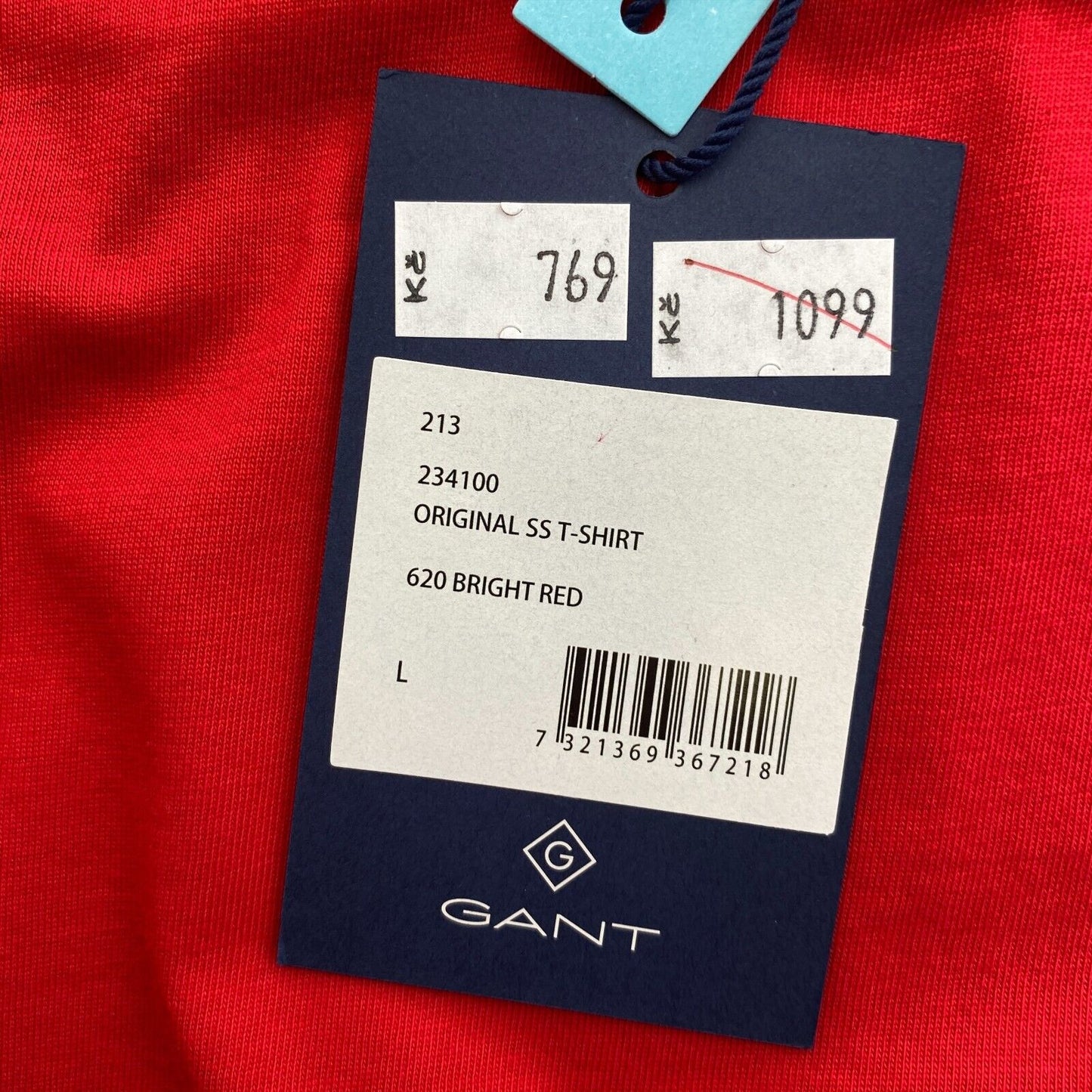 GANT Red Original Crew Neck T Shirt Size L