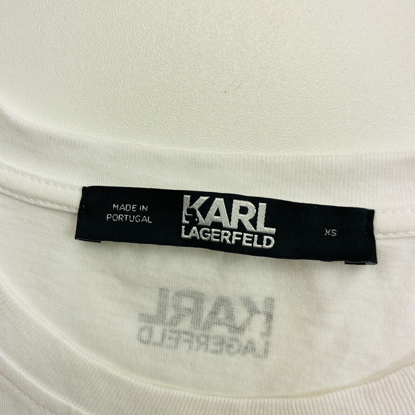 Karl Lagerfeld White Card Ikonik Karl Crew Neck T Shirt Size XS