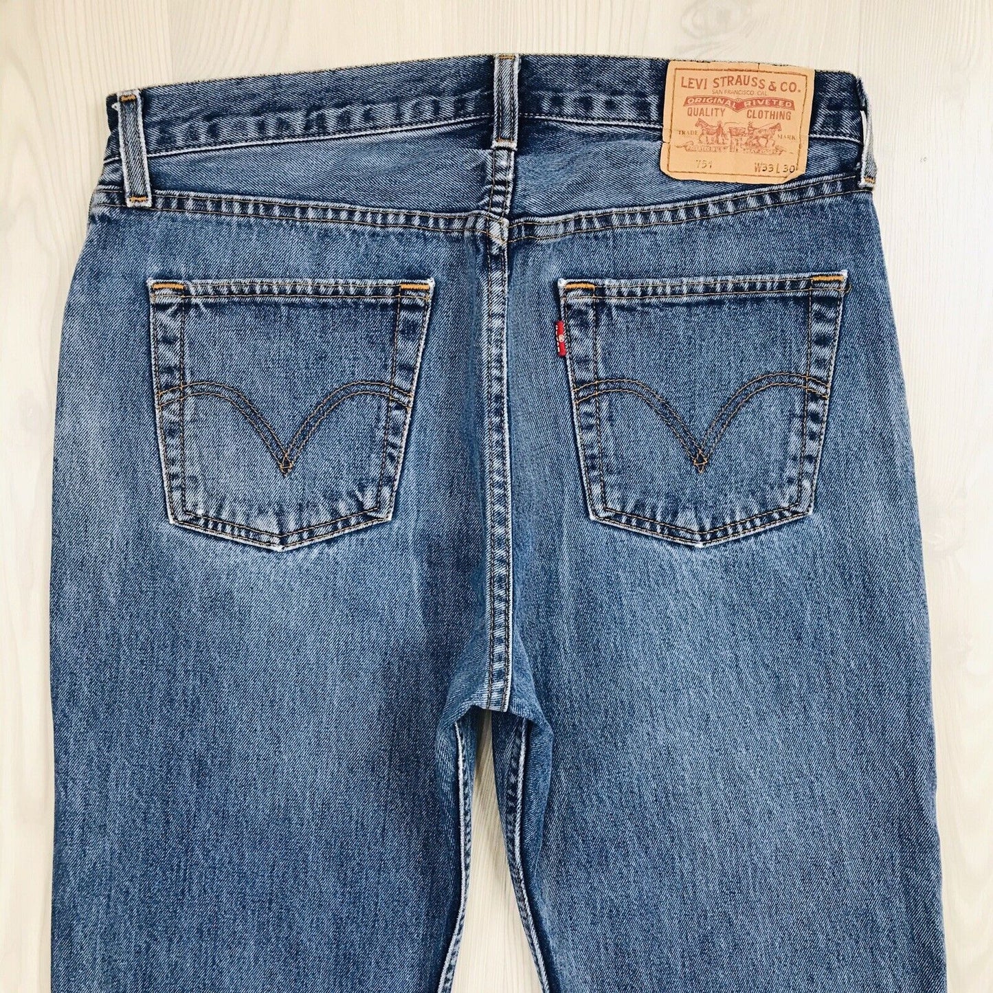 Levis's 751 Blue Regular Straight Fit Jeans Size W33 L30