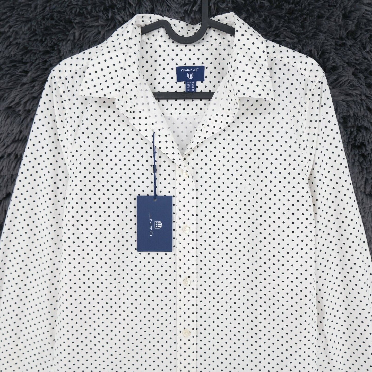 GANT White Polka Dot Print Shirt Size EU 34 36 40 44 UK 8 10 14 18