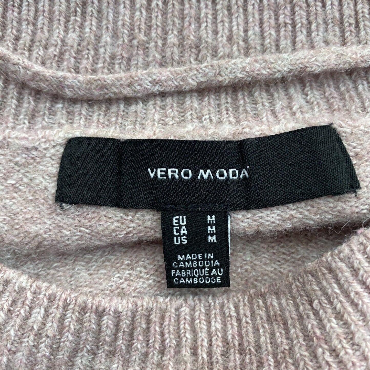 VERO MODA Womens Dusty Pink Crew Neck Long Sweater Jumper Size M