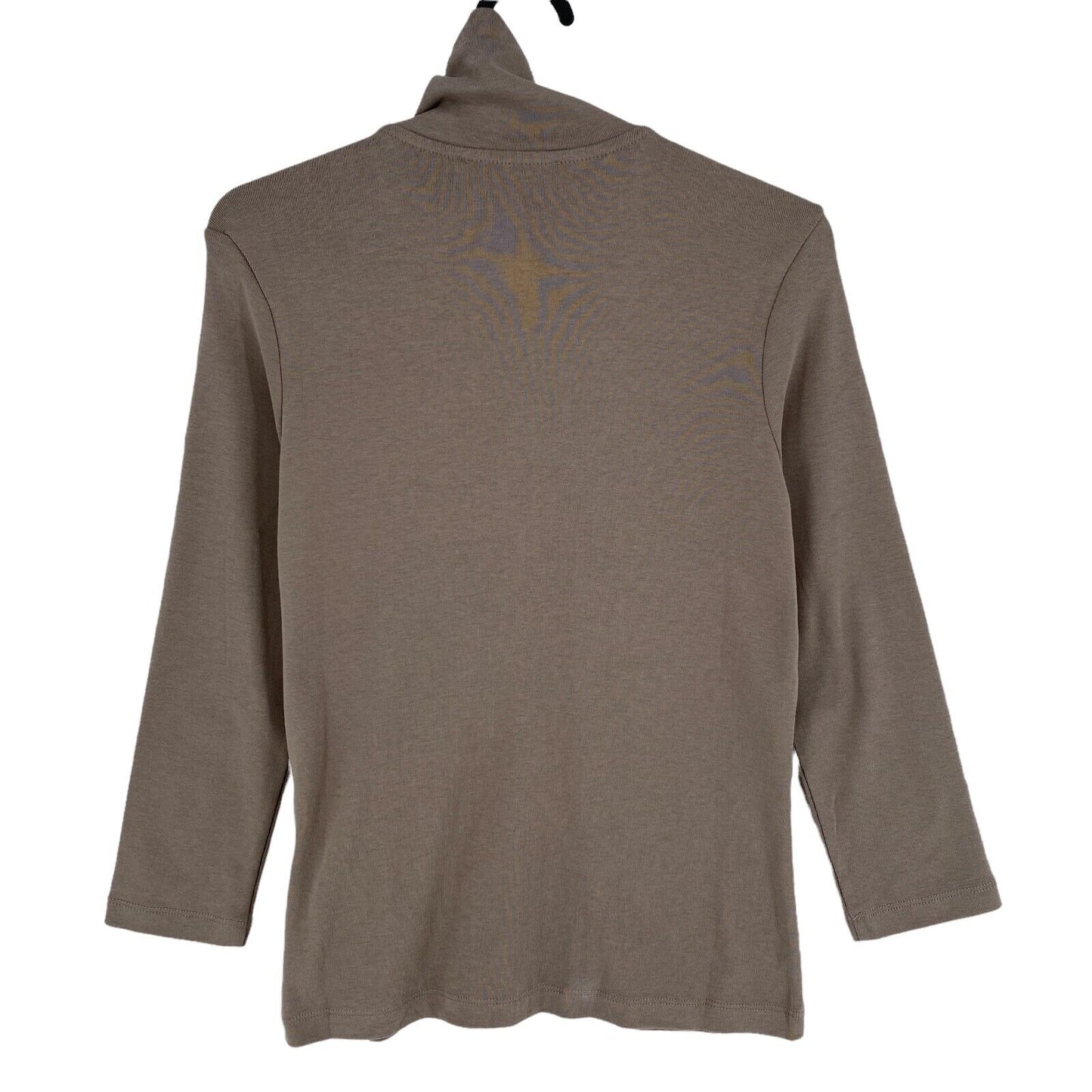 Betty Barclay Brauner Pullover mit hohem Kragen und durchgehendem Reißverschluss, 100 % Baumwolle, Größe EU 36 UK 10 US 6