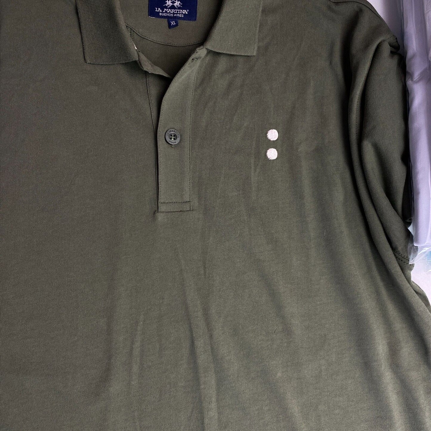 LA MARTINA Green Cotton Piquet Short Sleeves Polo Shirt Size XL