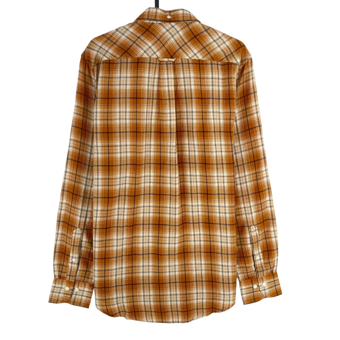 GANT Dark Yellow Wind Blown Flannel Plaid Regular Shirt Size S 37/38 15