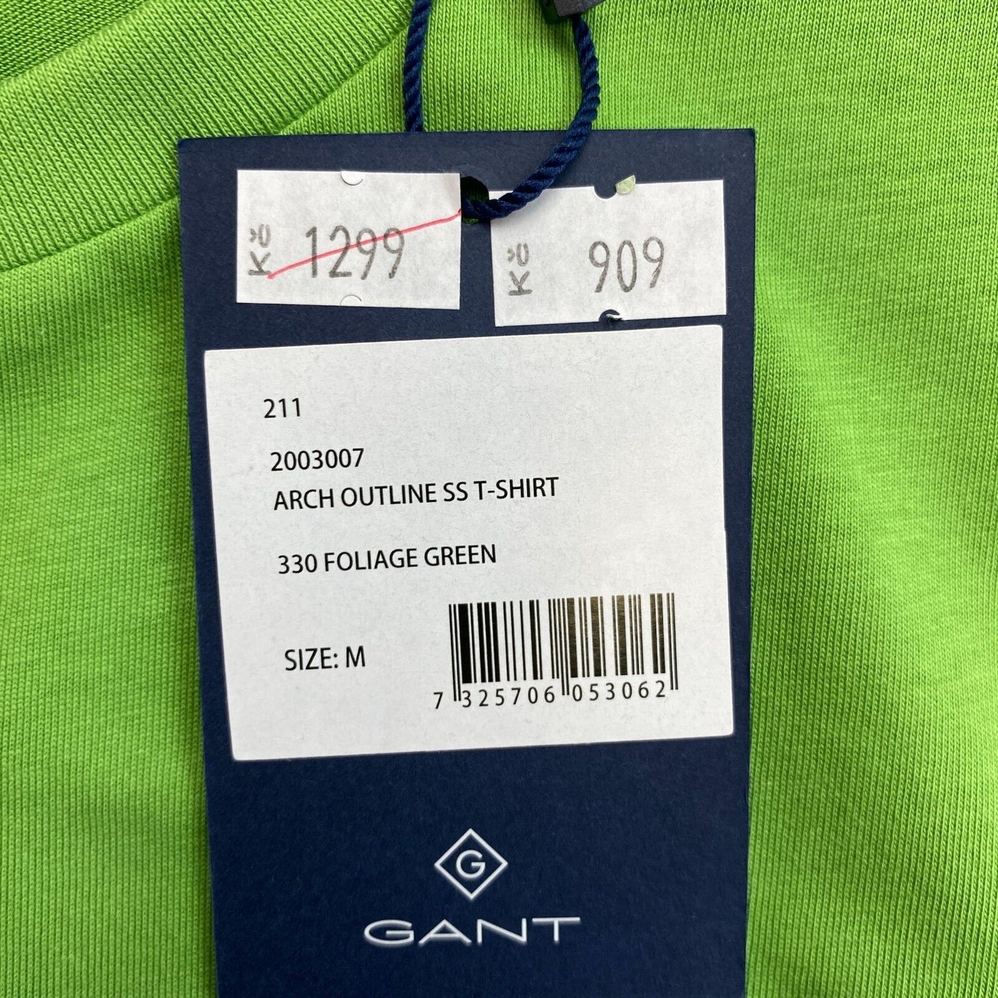 GANT T-shirt à col rond vert clair Arch Outline Taille M