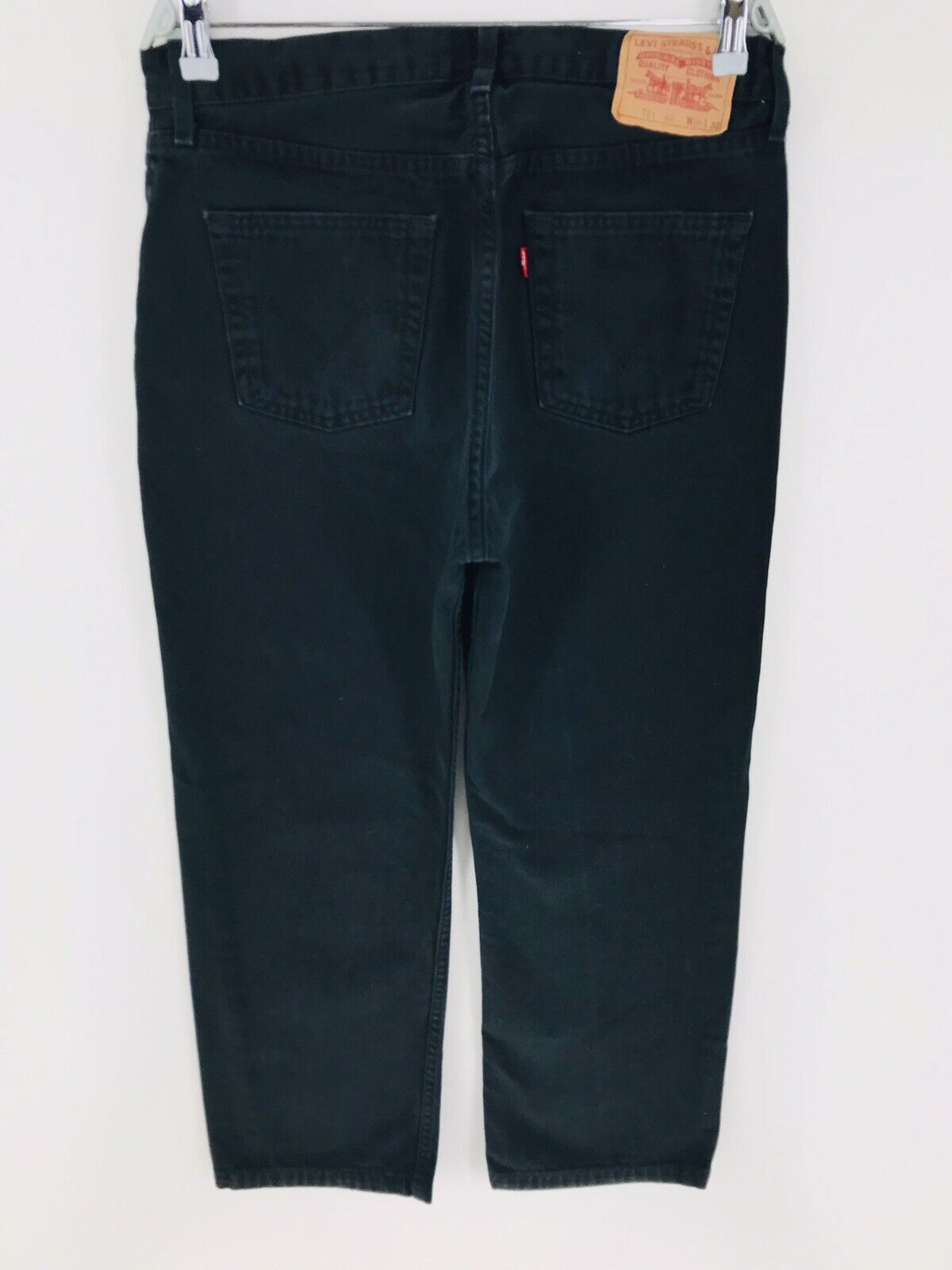 Vintage Levi's 751 02 Dark Grey Regular Straight Fit Jeans Size W34 L30