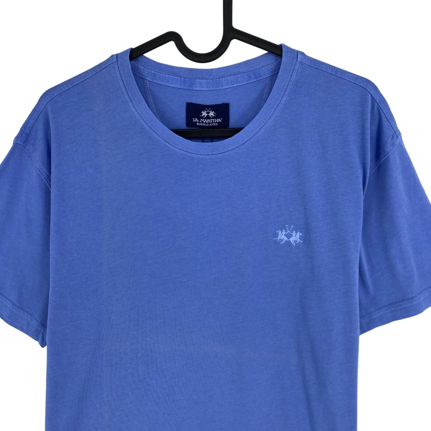 LA MARTINA Blue Organic Jersey Crew Neck T Shirt Size L