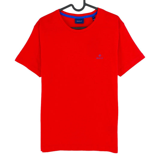 GANT Red Contrast Logo Crew Neck T Shirt Size M