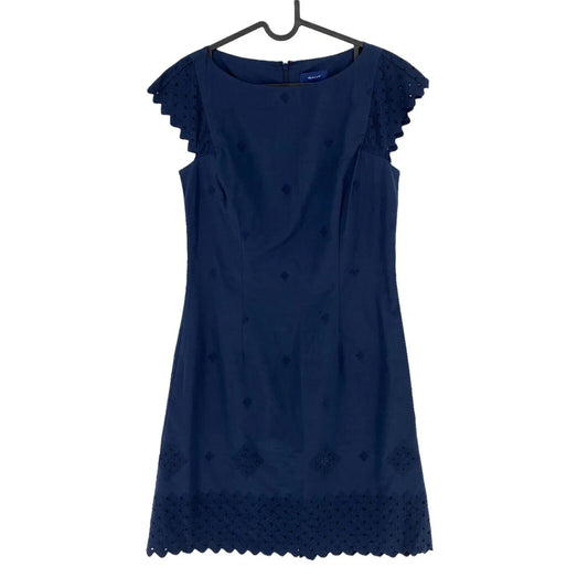 GANT Navy Blue Anglaise Broderie Dress Size EUR 38 UK 10 US 8