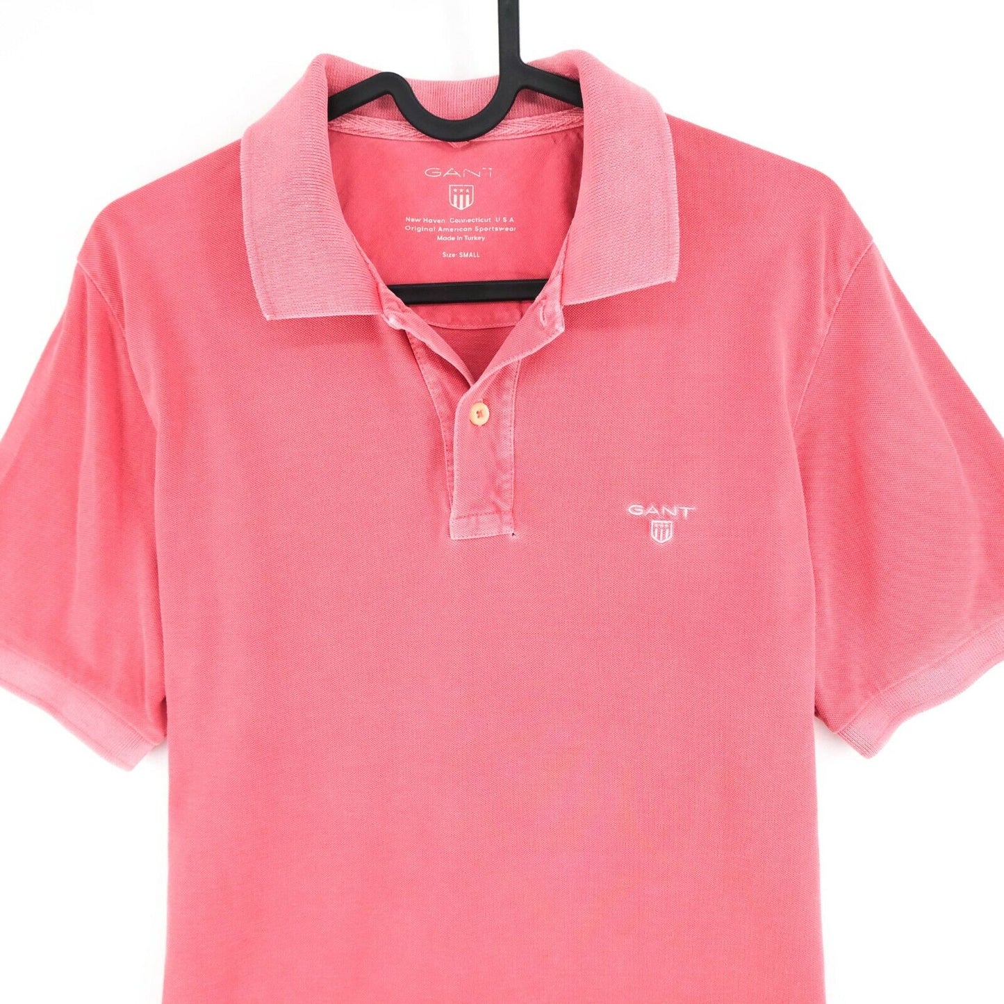 GANT Pink Sun Bleached Lock Up Logo Polo Neck T Shirt Size S L