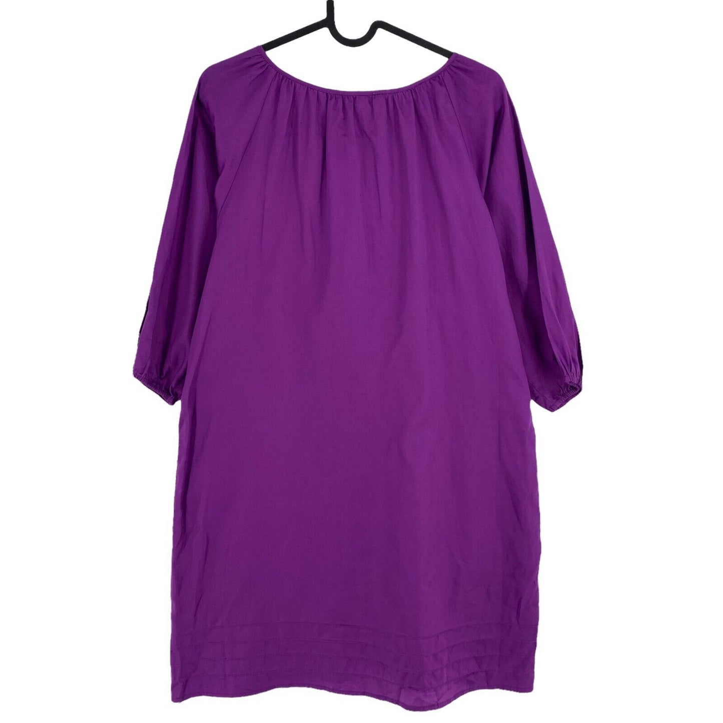 Rosalita McGee Purple 100% Cotton Half Sleeve Round Neck Shift Dress Size S M