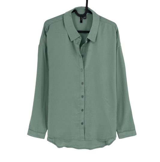 VERO MODA Womens Green Loose Long Sleeves Shirt Size M