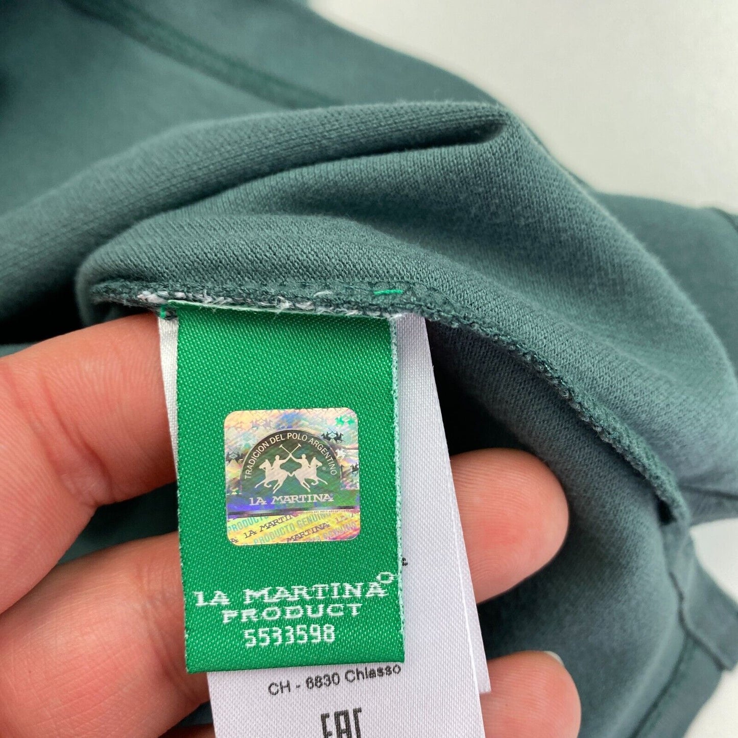 LA MARTINA Dark Green Long Sleeves Polo Size 2 / S