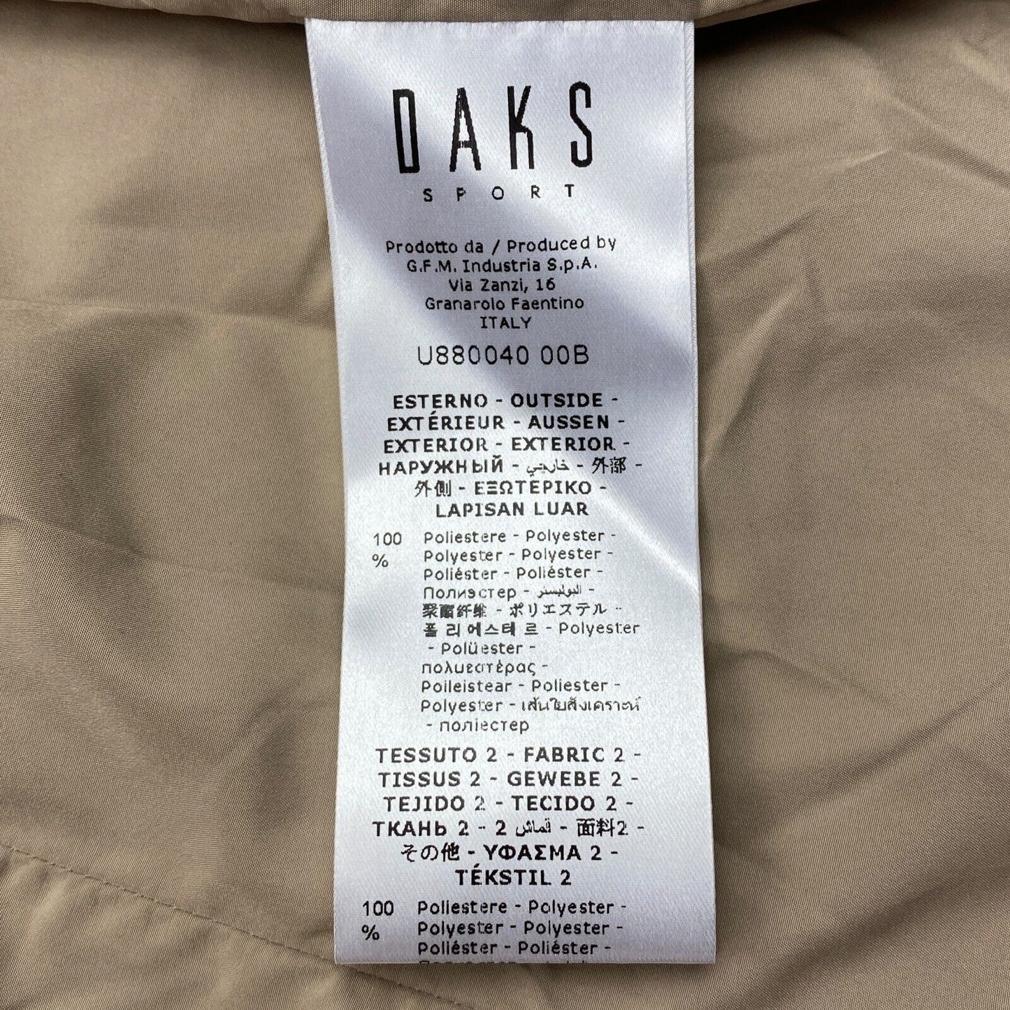 DAKS SPORT Brown Hooded Padded Jacket Coat Size EU 46 UK 18 US 16