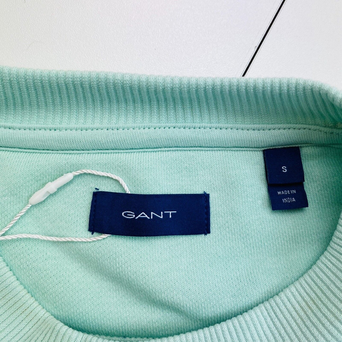 GANT Light Green Reg Tonal Archive Shield Crew Neck Jumper Sweater Size S