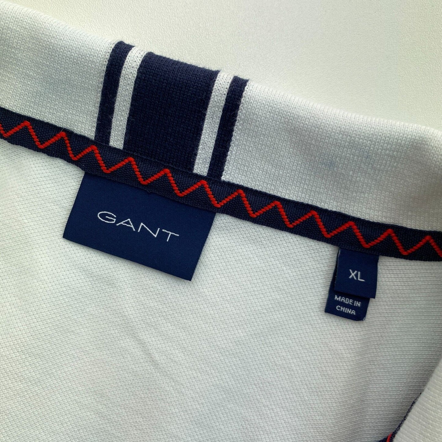 GANT Navy Blue Nautical Pique Rugger Polo Shirt Size XL