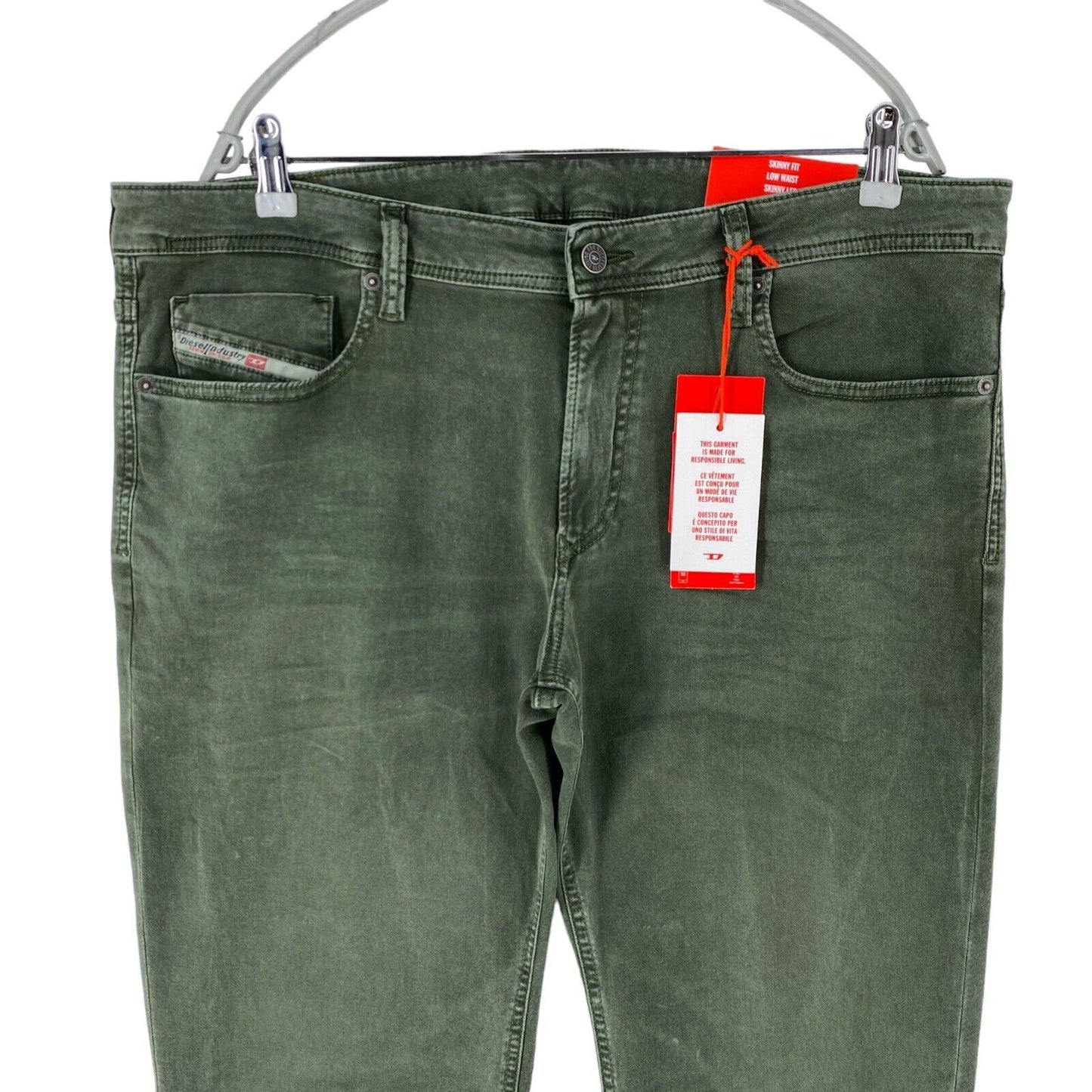 Diesel SLEENKER Dark Green Mens Stretch Skinny Fit Jeans W38 L32