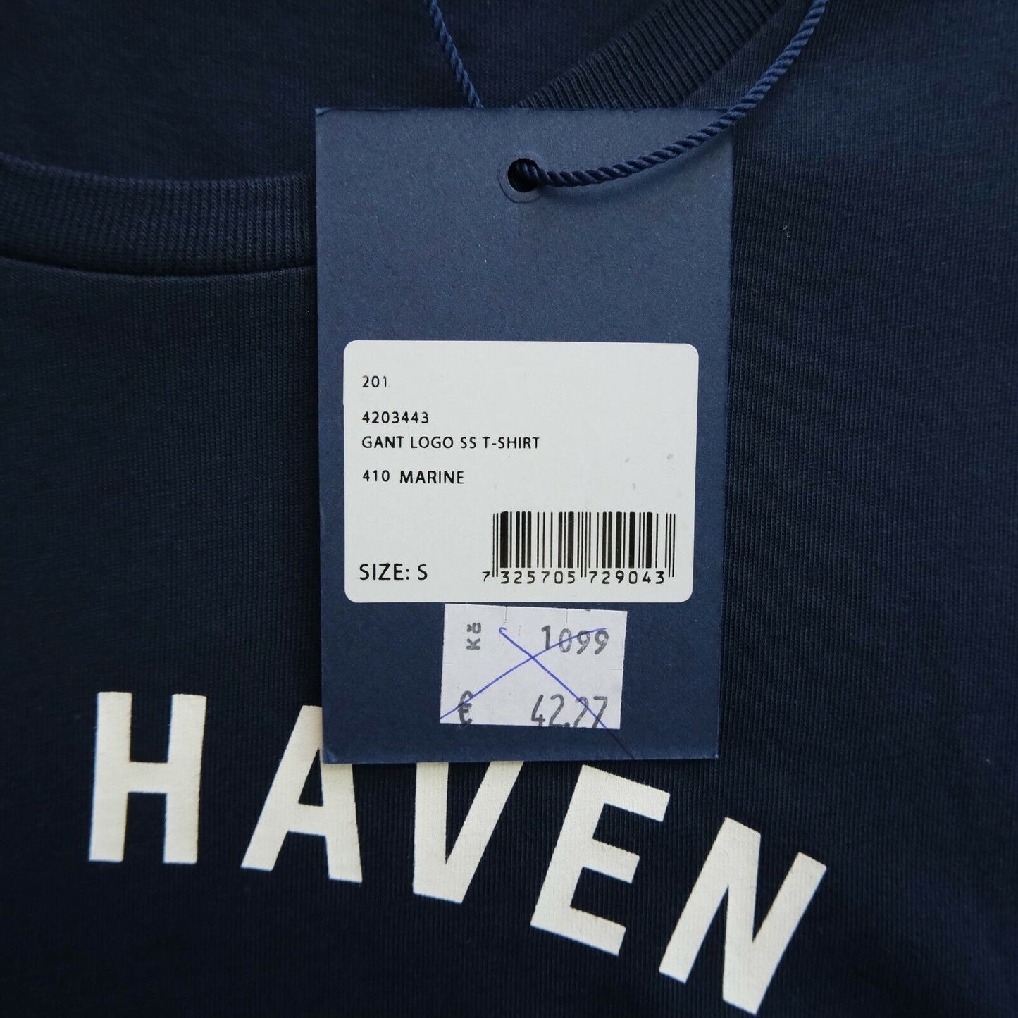 GANT T-Shirt mit großem Logo und Rundhalsausschnitt, Marineblau, Größe S