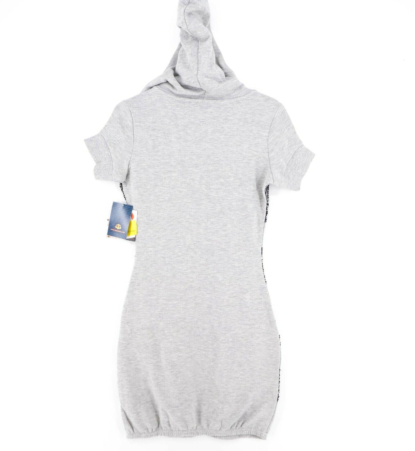 DEREON Grey Hooded V Neck Jumper Dress Size XS