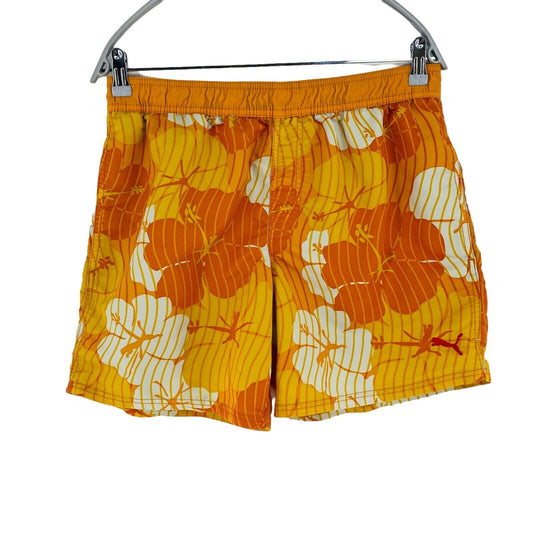 PUMA Striped Floral Orange Activewear Shorts Size M