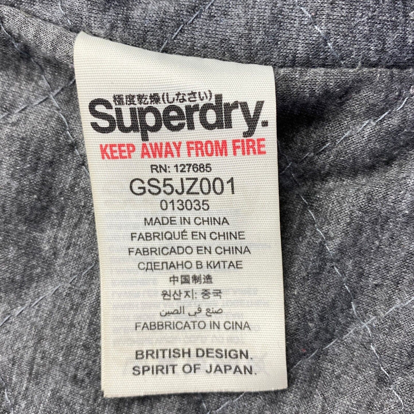 SUPERDRY Original Windcheater Veste à capuche noire Manteau Taille M