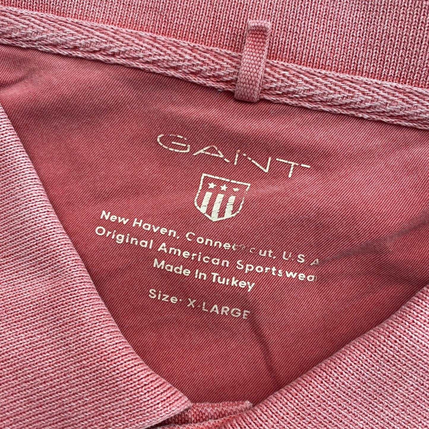 GANT Pink Sun Faded Pique Rugger Polo Shirt Size XL