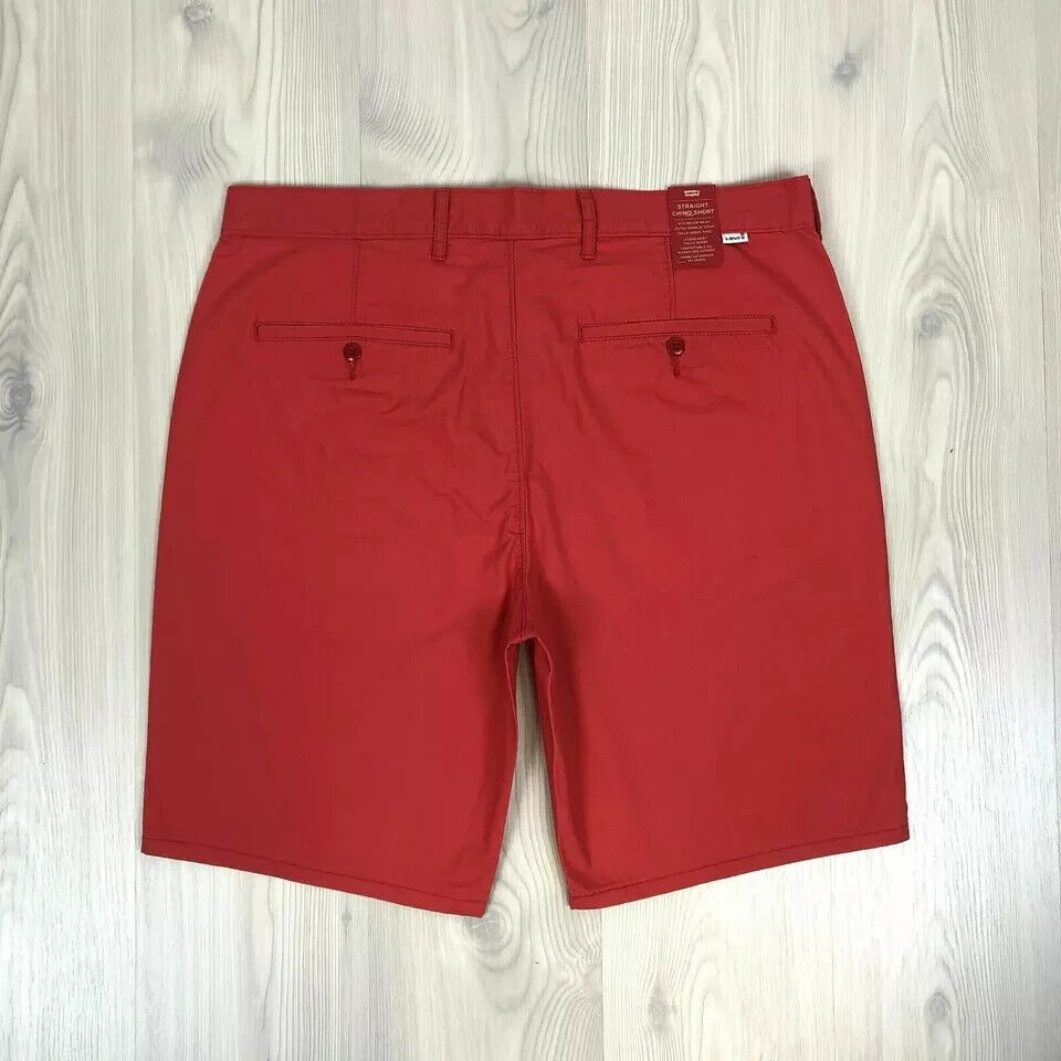 Levi‘s Mens Red Straight Fit Below Waist Above Knee Chino Shorts W38