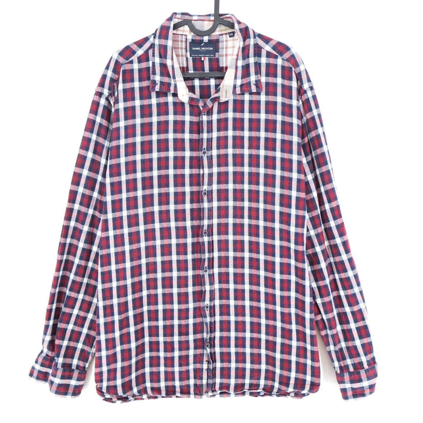 Daniel Hechter Red Check Print Shirt Size 2XL XXL