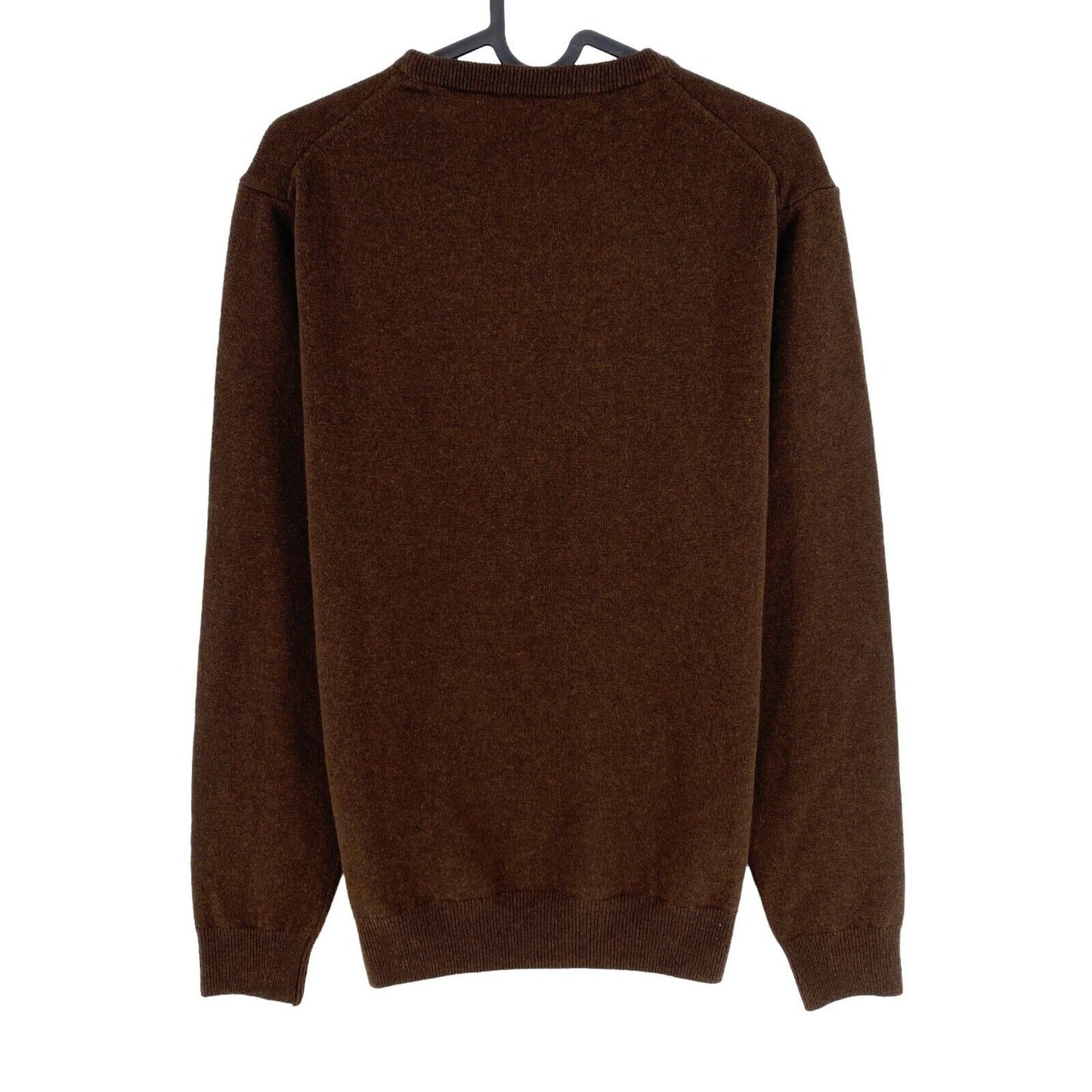 GANT Dark Brown 100% Wool Crew Neck Sweater Jumper Size S