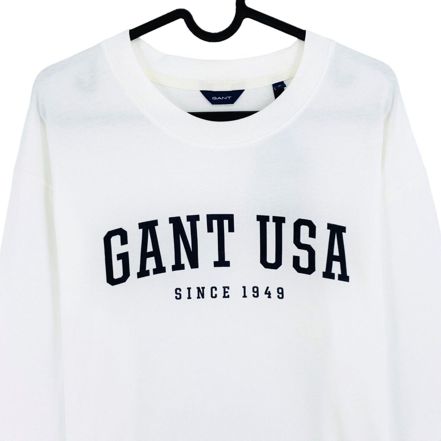 GANT White USA Graphic Oversized Long Sleeves T Shirt Size M