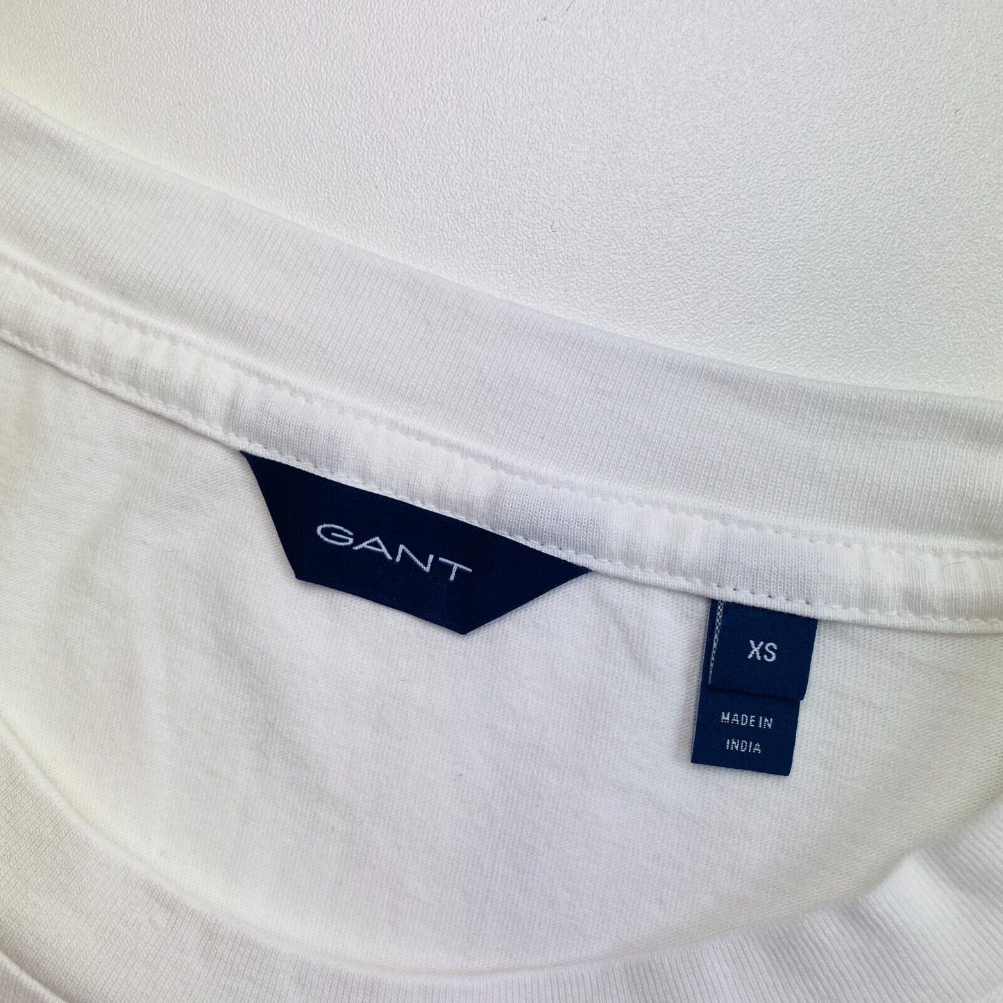 GANT White Logo EMB Crew Neck T Shirt Size XS