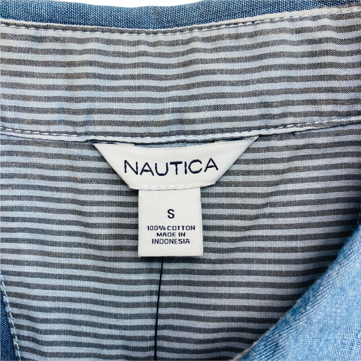 NAUTICA Blue Flared Sleeves Shirt Size S