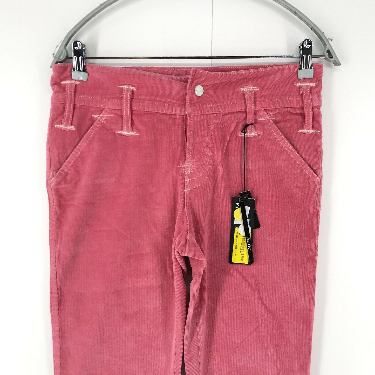 Fairly Women Pink Regular Straight Fit Corduroy Trousers Size 40 / W29