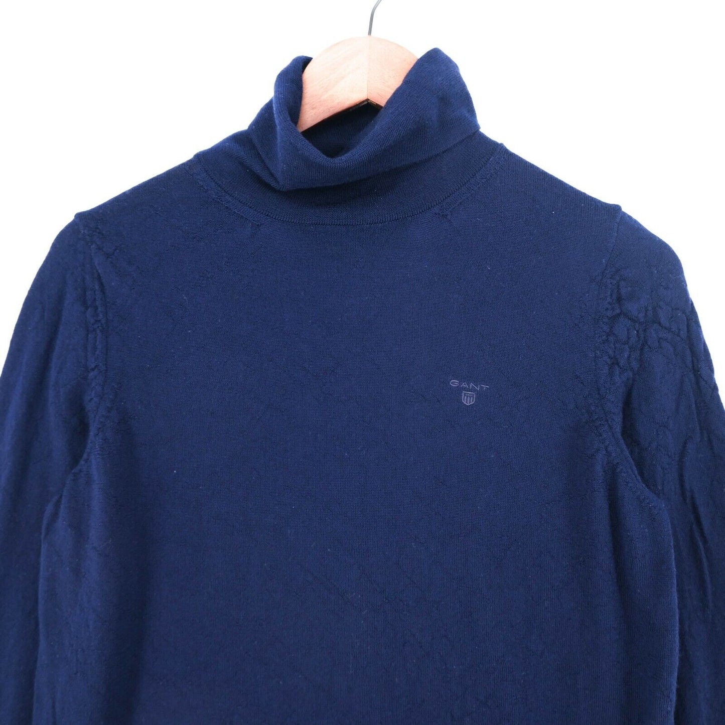 GANT Navy Blue Turtle Neck 100% Wool Sweater Jumper Size M