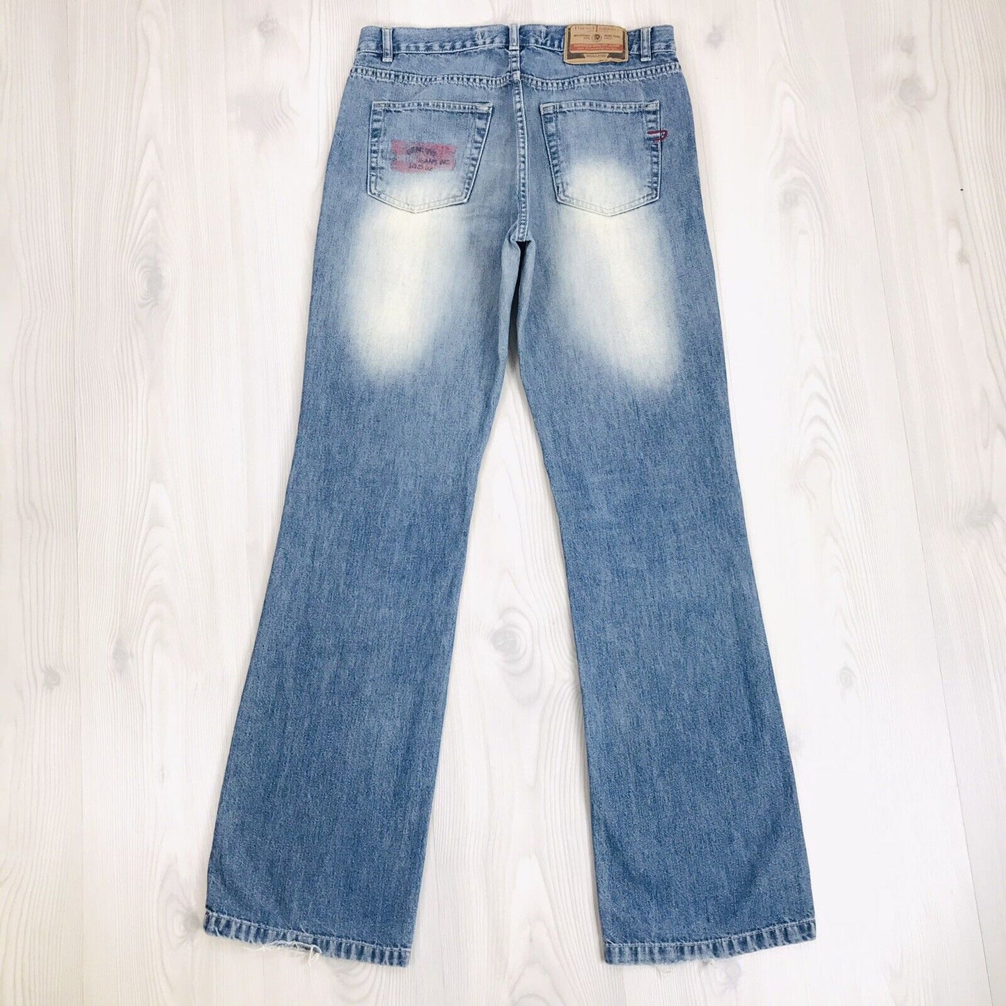 Diesel RIVEO Femme Bleu Regular Bootcut Fit Jeans W32 L32 Fabriqué En Italie