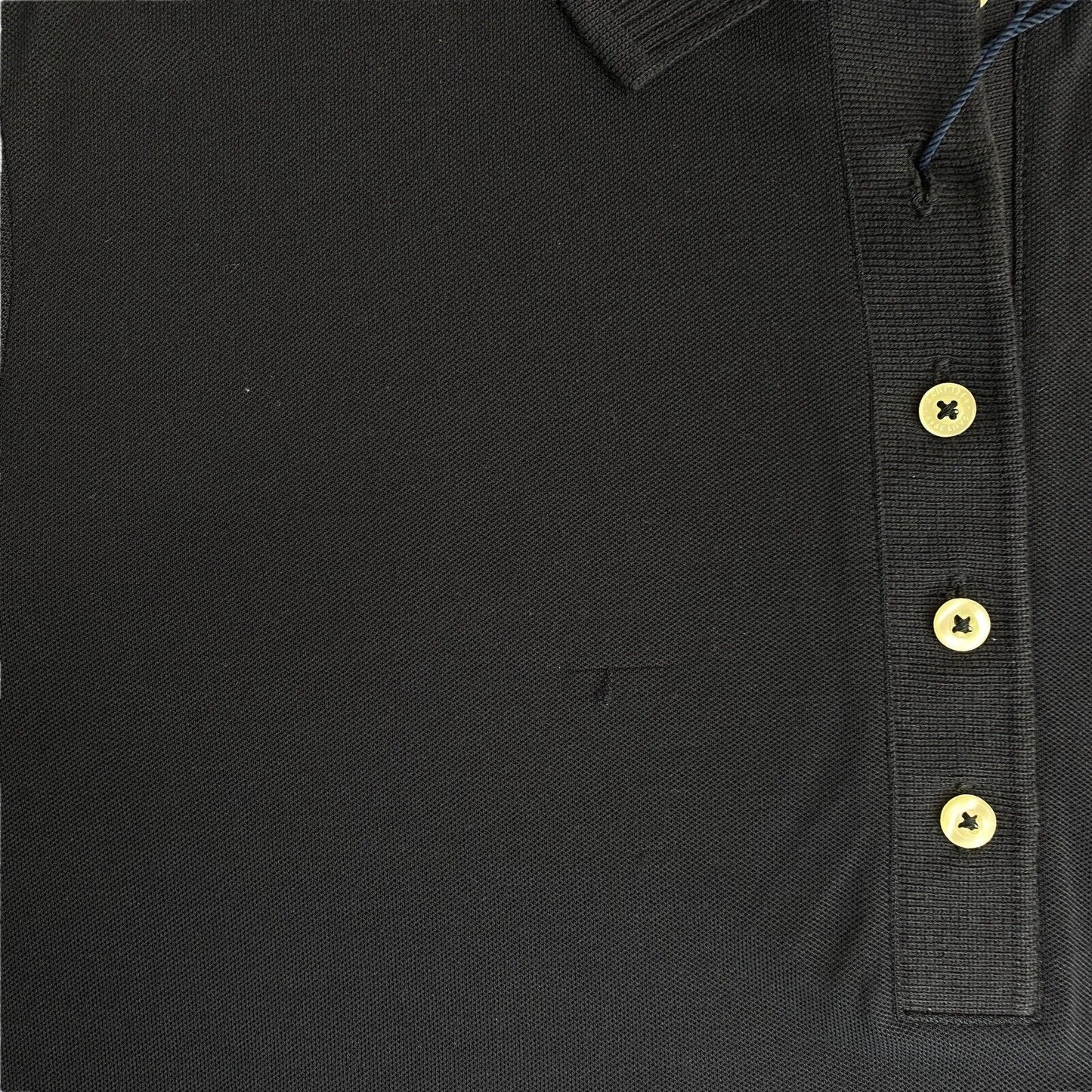 GANT Navy Blue Detail Collar Pique Polo Shirt Size L