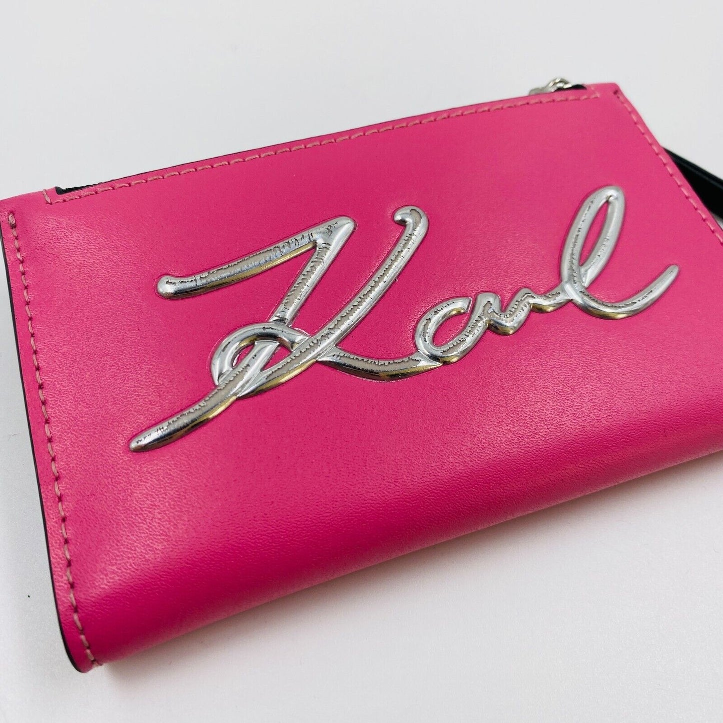 Karl Lagerfeld Pink Women Leather Wallet Card Holder