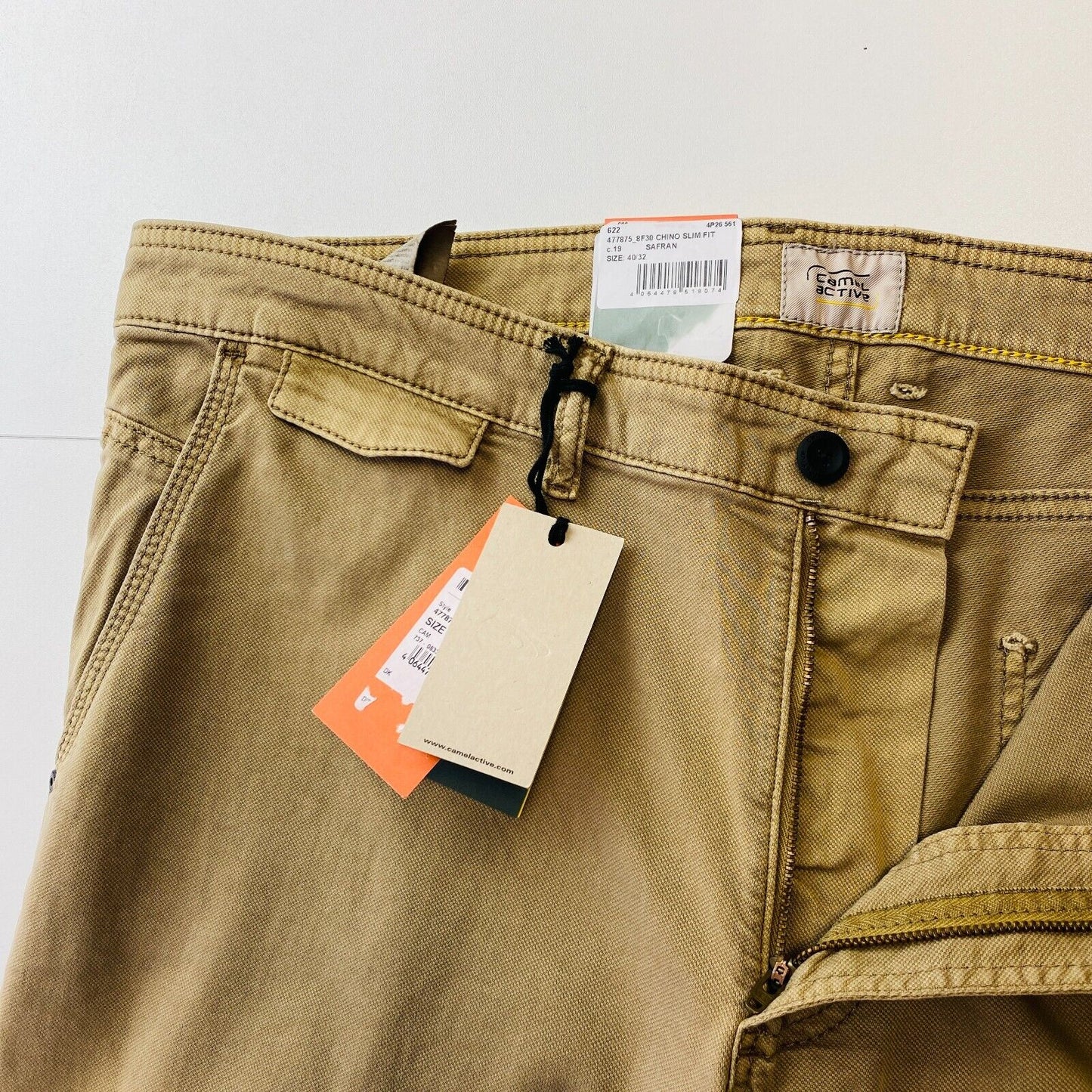 Camel Active Mens Light Brown Slim Fit Chino Trousers W40 L32