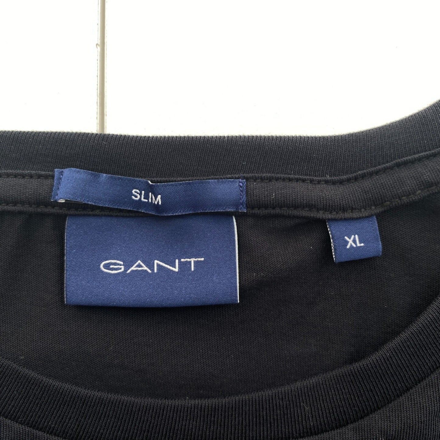 GANT Men Black Original Slim Fit Crew Neck Short Sleeve T Shirt Size XL