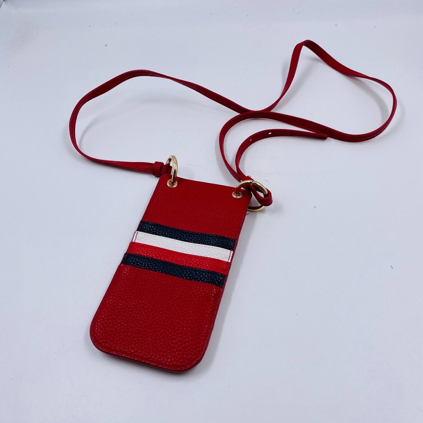 Tommy Hilfiger Unisex Red Eco Leather Small Phone Card Holder Bag