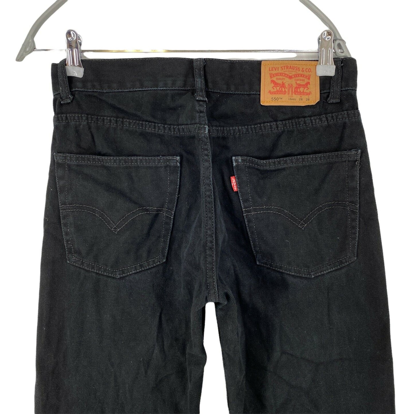 Levi's 550 Boys Gris foncé Coupe décontractée Jeans Taille 16 ans Regular / W28 L28