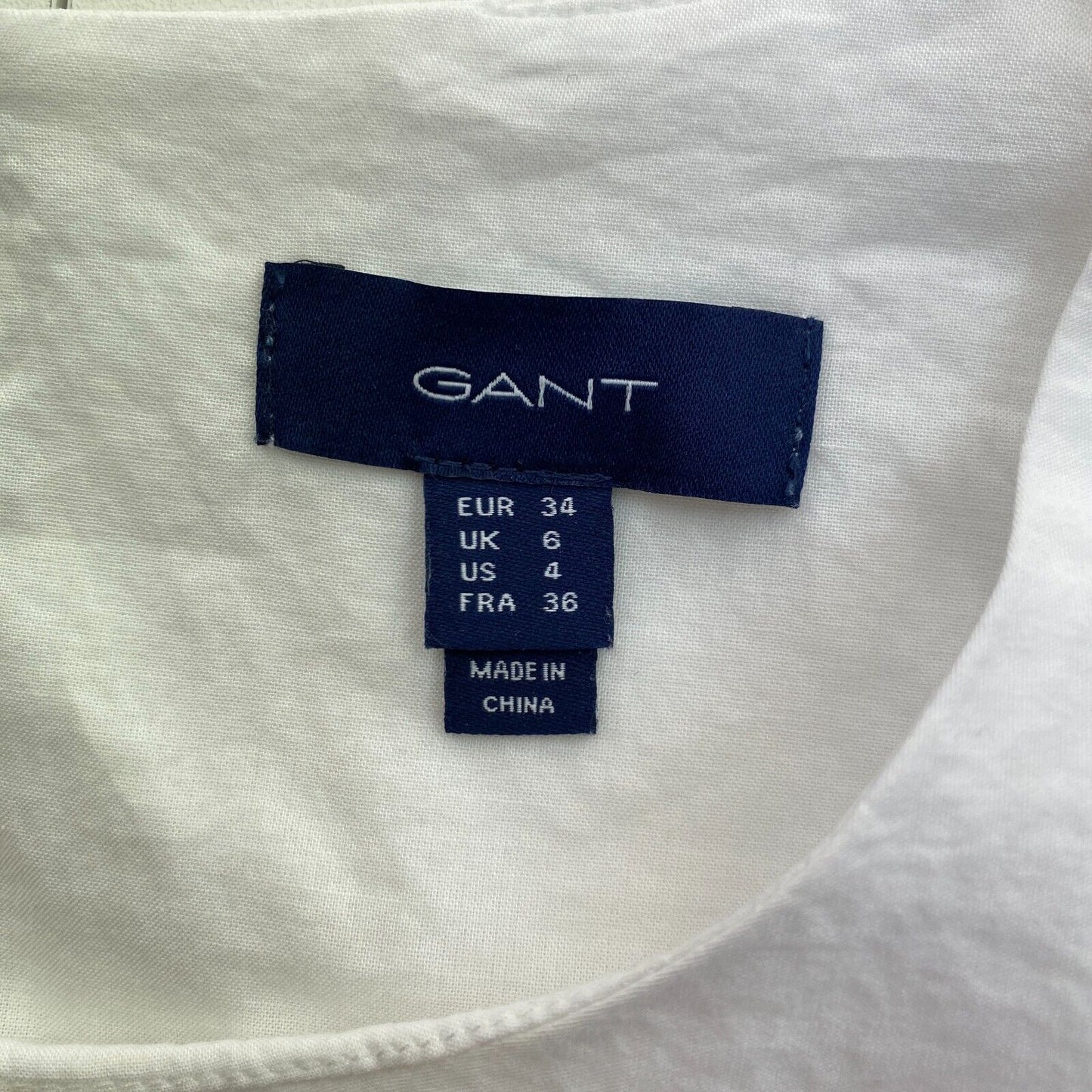 GANT White Broderie Anglaise Crew Neck Blouse Size EU 34 UK 6 US 4