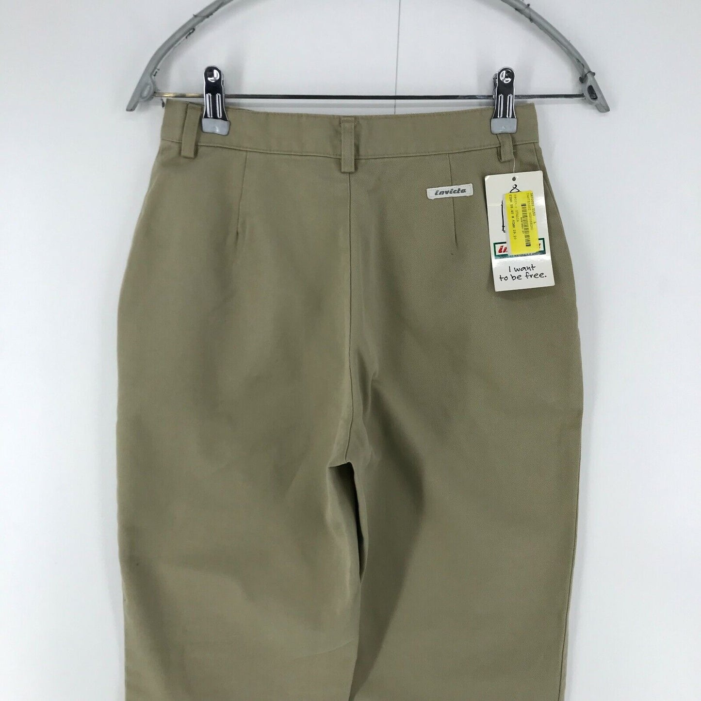 INVICTA Damen Beige Relaxed Tapered Fit Hose Größe EUR 42 W25 Made in Italy