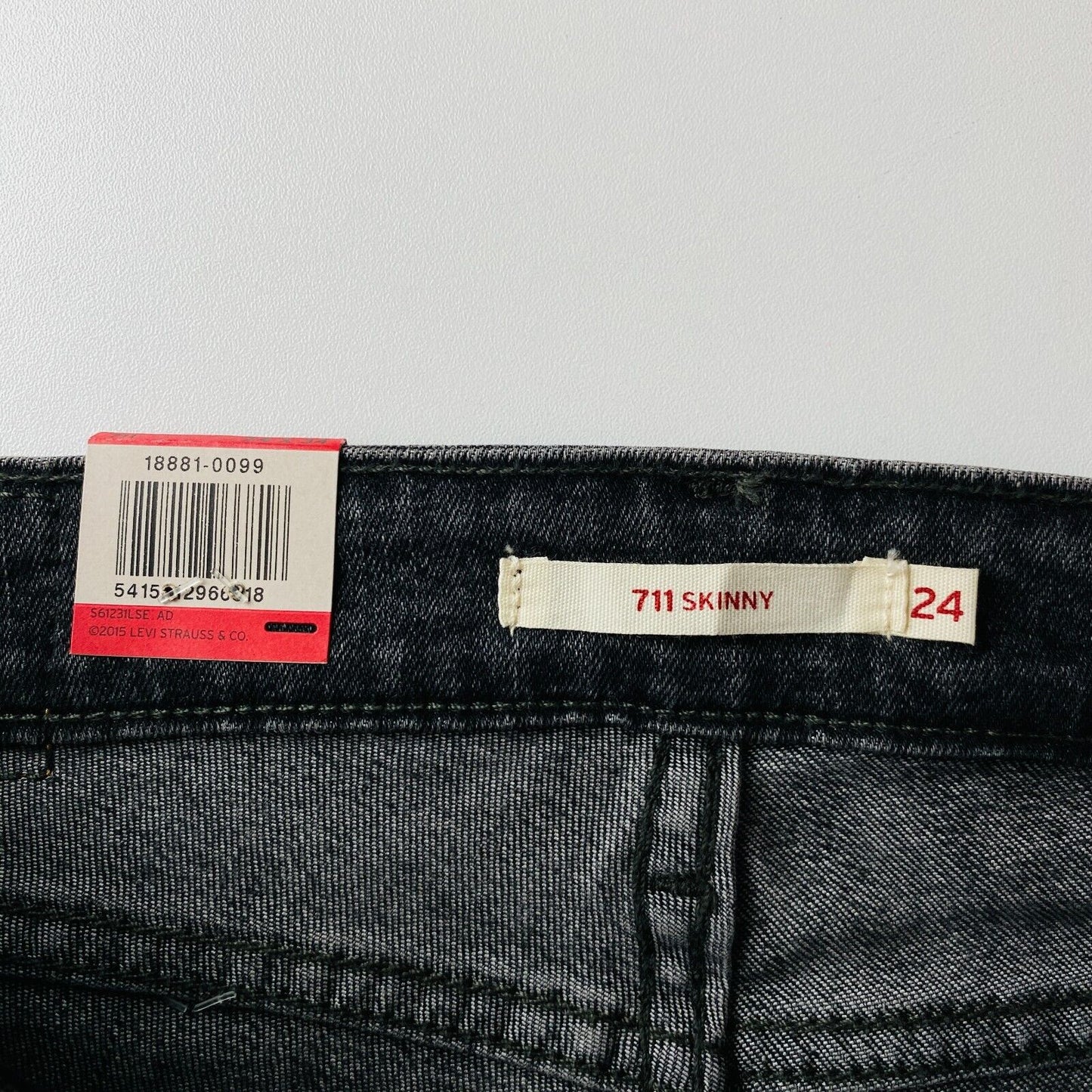 Levi's 711 Women Teens Grey Mid Rise Skinny Fit Jeans W24 L34