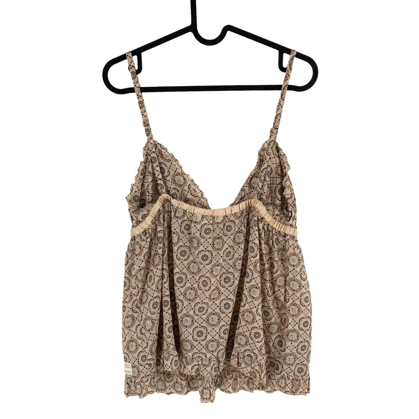 ODD MOLLY Women Light Brown Facile Flower Top Size 3 / L