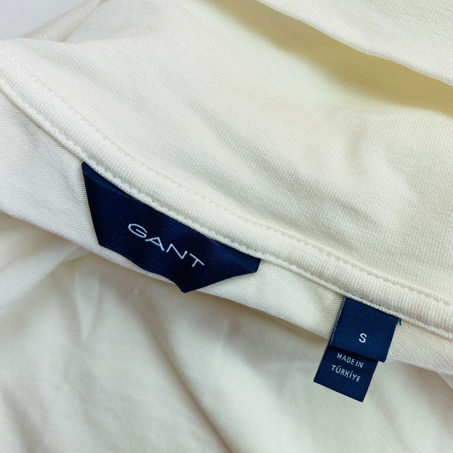 GANT White Jersey High Neck Long Sleeves T Shirt Size S